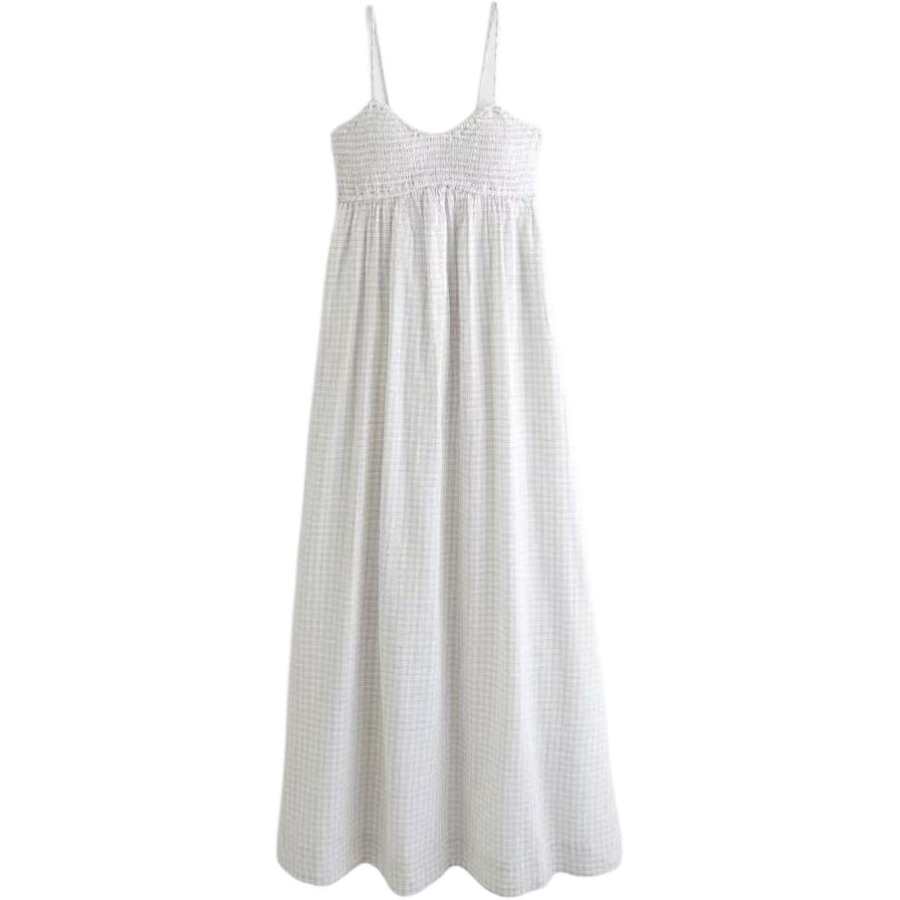 Abercrombie&Fitch Slip Dresses Women's White Plaid Moderate
