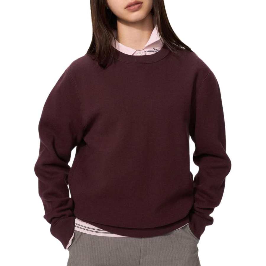 UNIQLO Sweaters Unisex Burgundy Crew Neck Moderate