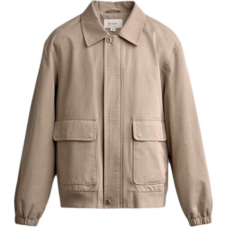 ZARA Jackets Men's Dark Taupe Lapel Moderate Straight Fit