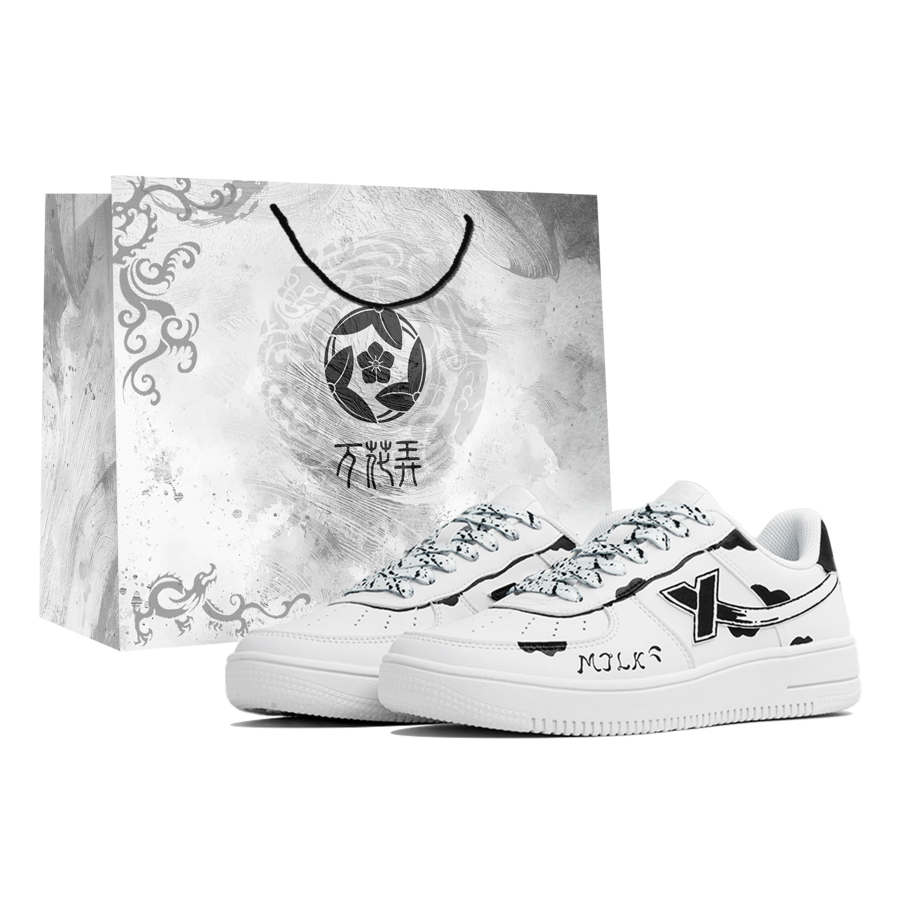 XTEP Air Force 1 Kaleidoscope, Moo, Shopping Bag Low top Skateboard Shoes Unisex White