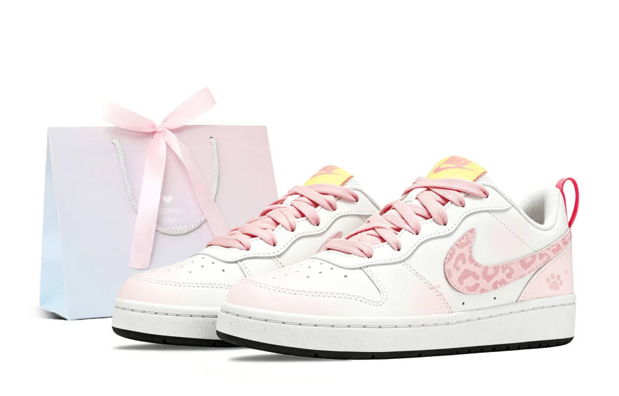 Nike Nike Court Borough Skateboard Shoes Unisex Low Top White, Pink
