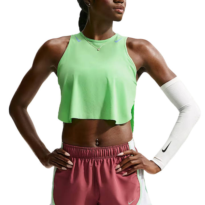 Nike Nike Running Tank Tops Women's Iridescent Green/Aluminum Crew Neck Moderate