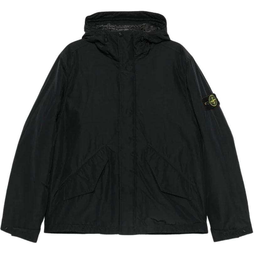 STONE ISLAND Jackets Unisex Black Hooded Non Detachable Moderate Other