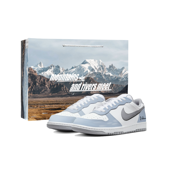 Nike Nike Big Low Lux Skateboard Shoes Men's Low Top Gray Blue Multicolor