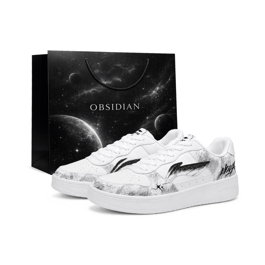 Li-Ning Li Ning Floating Boat Skateboard Shoes Men's Low Top Black White