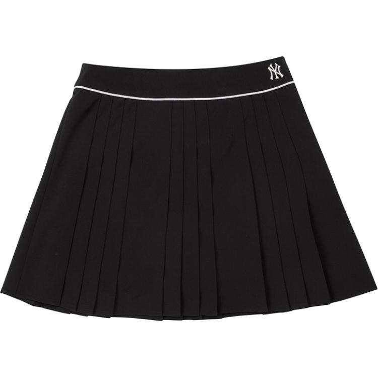 MLB Casual Long Skirts Women's Black Moderate Long Skirt Pleated Skirt