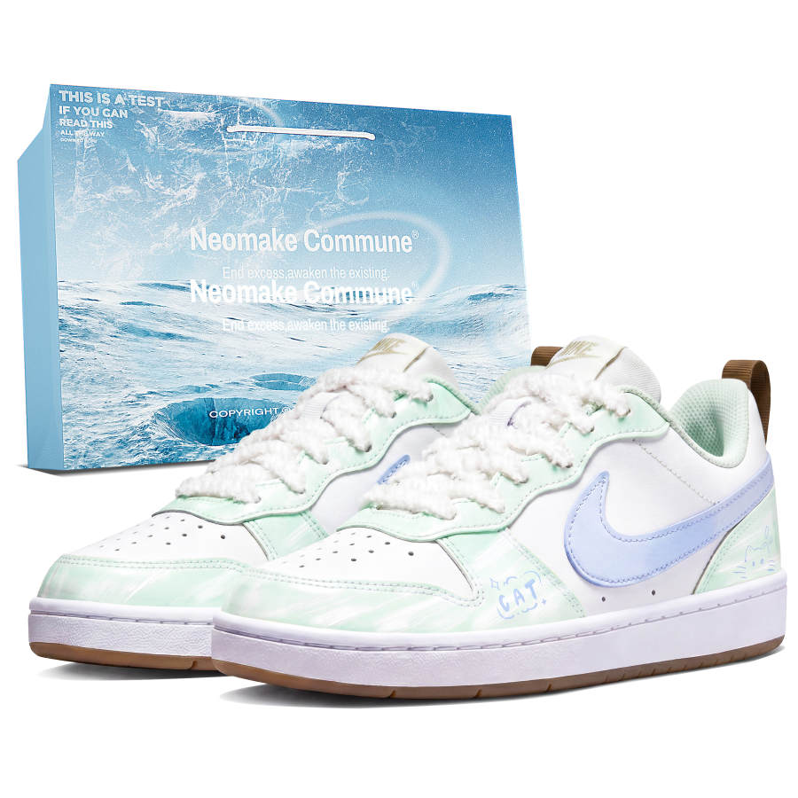 Nike Nike Court Borough Skateboard Shoes Women's Low Top Blue/White/Green