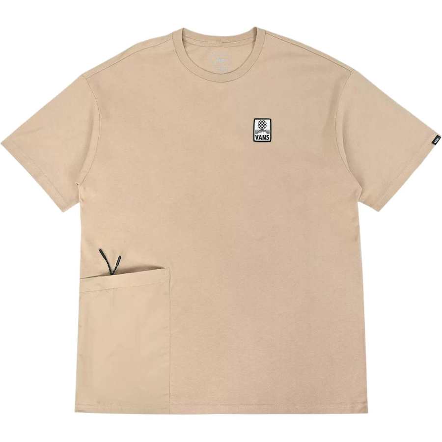 Vans T Shirts Men's Beige Crew Neck Moderate Straight Fit