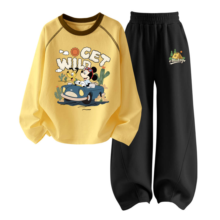 Disney Kids Casual Sportswear Crew Neck Thin Stretch Breathable