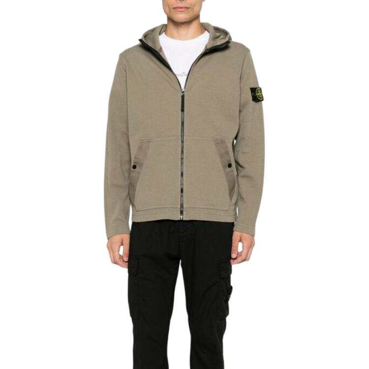 STONE ISLAND Jackets Men's Green Hooded Non Detachable Moderate Straight Fit