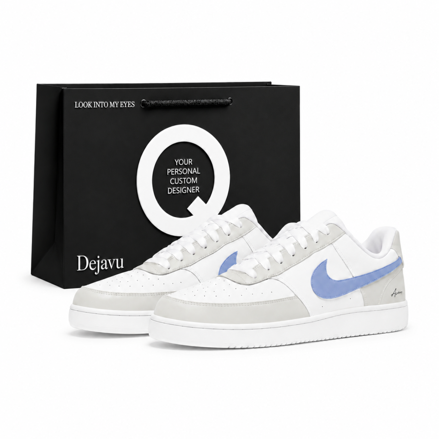 Nike Nike Court Vision 1 Skateboard Shoes Unisex Low Top Gray Blue