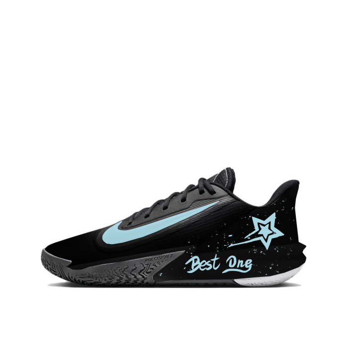 Nike Nike Precision 7 Basketball Shoes Unisex Low Top Black Blue
