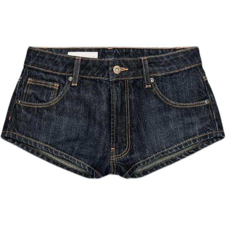 ZARA Trf Denim Shorts Women's Dark Indigo Cyan Moderate
