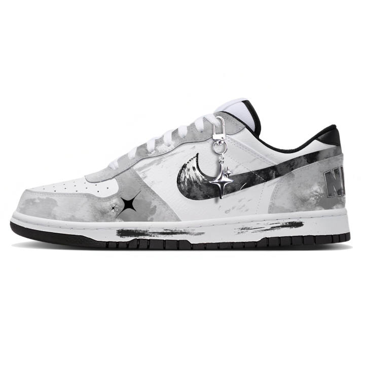 Nike Nike Big Skateboard Shoes Men's Low Top Black/White/Gray
