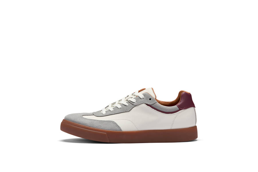 Ecco Ecco 10 Skateboard Shoes Men's Low Top White & Gray & Red & Brown Multicolor