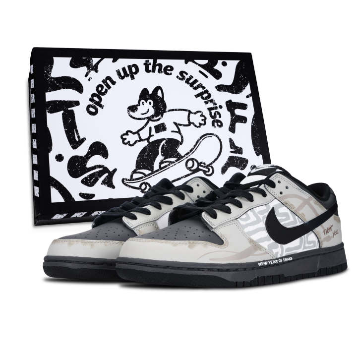 Nike Nike Dunk Skateboard Shoes Unisex Low Top Black/White/Gray
