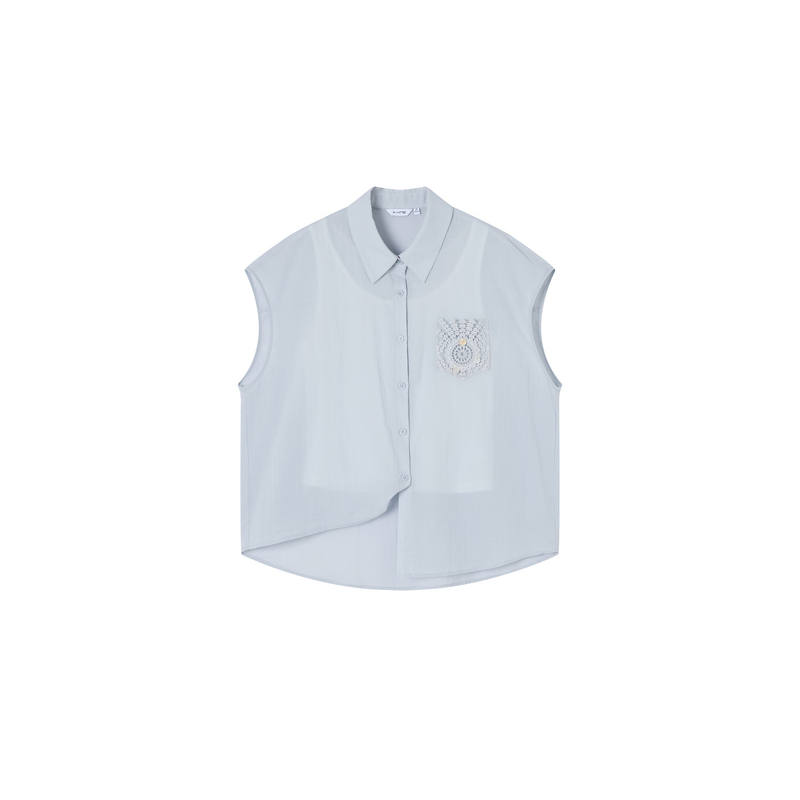 XIANGYING Shirts Women's Blue Thin