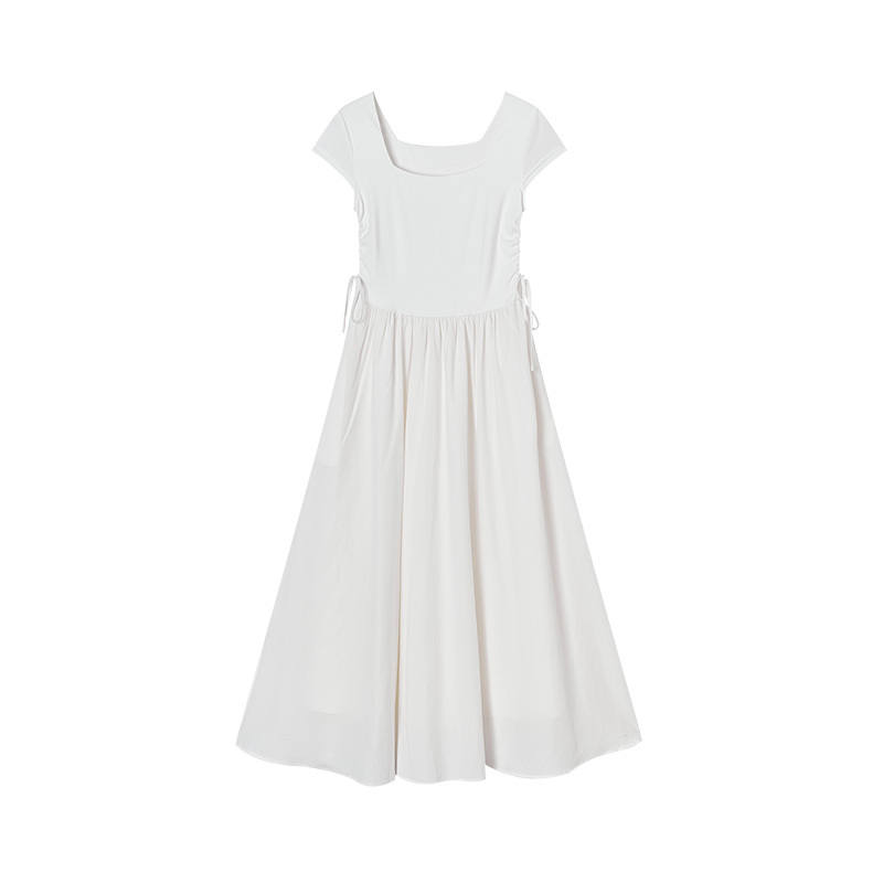 XIANGYING Short Sleeved Dresses Women's Moderate Long Skirt
