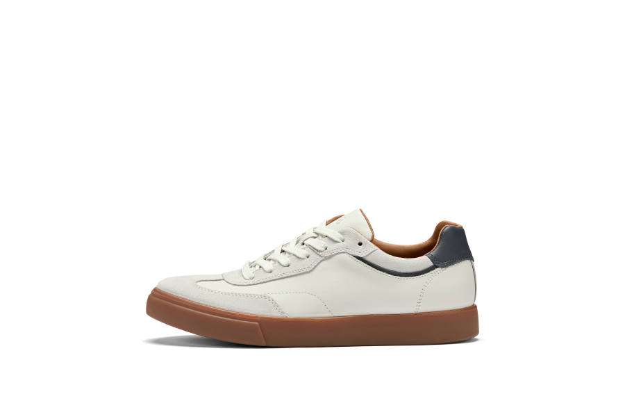 Ecco Ecco 10 Skateboard Shoes Men's Low Top White & Brown Patchwork
