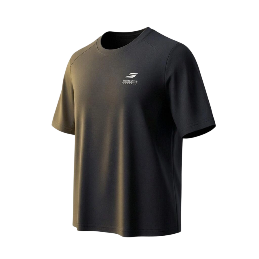 Skechers Colorful T Shirts Women's Black Crew Neck Thin Straight Fit