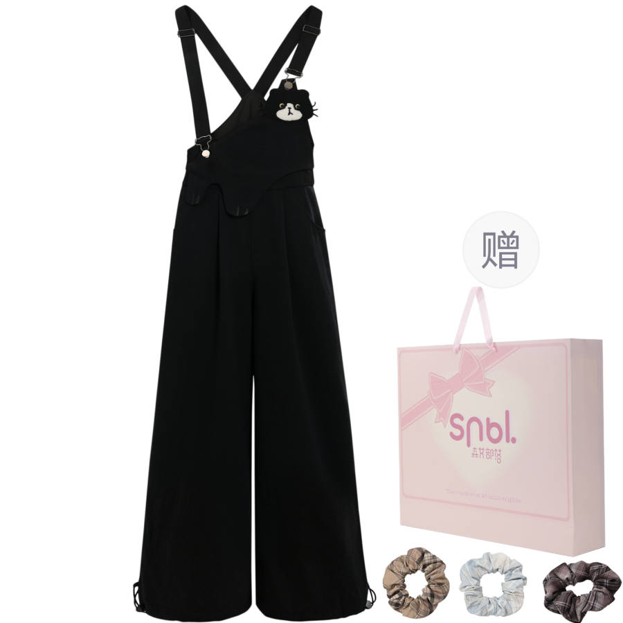 SNBL Overalls Women's Black Thin Straight Fit Pants