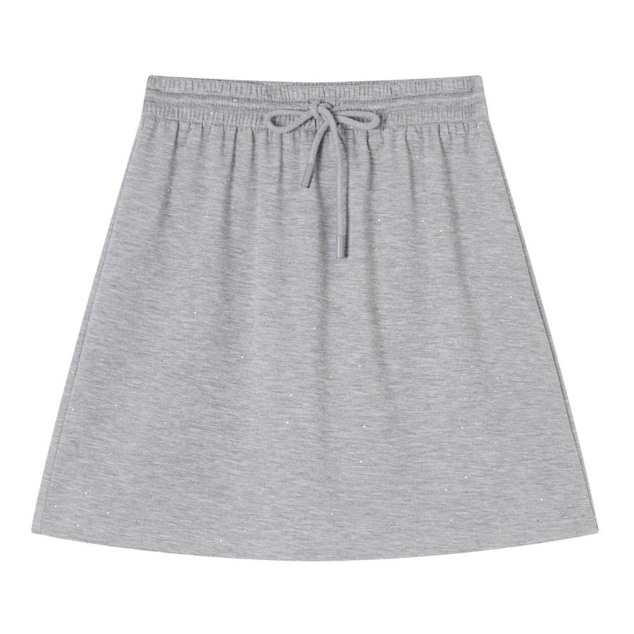 XIANGYING Casual Short Skirts Women's Light Gray Moderate Short Skirt A Line Skirt