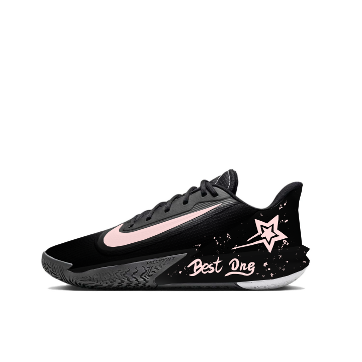 Nike Nike Precision 7 Basketball Shoes Unisex Low Top Black Pink