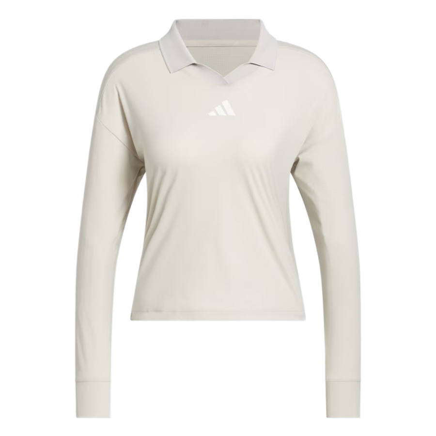 Adidas Adidas Polo Shirts Women's Beige Polo Collar Moderate Straight Fit