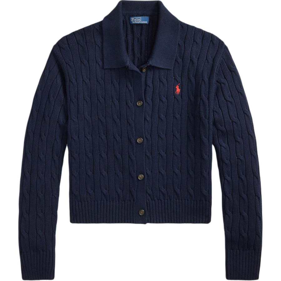 Polo Ralph Lauren Knitwear Women's Dark Blue Polo Collar Moderate Straight Fit