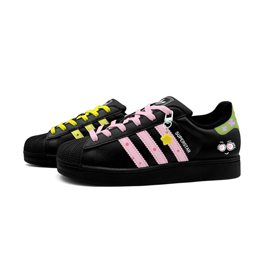 Adidas Originals Superstar 2 Skateboard Shoes Unisex Low Top Pink/Brown/Green/Yellow