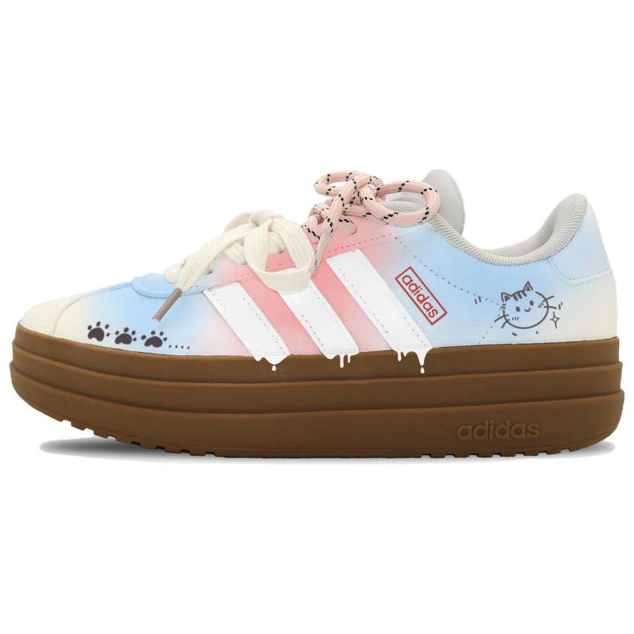 Adidas Adidas VL Court Bold Skateboard Shoes Women's Low Top Pink/Blue/Yellow/White