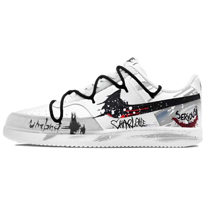 Nike Nike Court Vision 1 Skateboard Shoes Unisex Low Top White Black Gray Red Graffiti Color Block