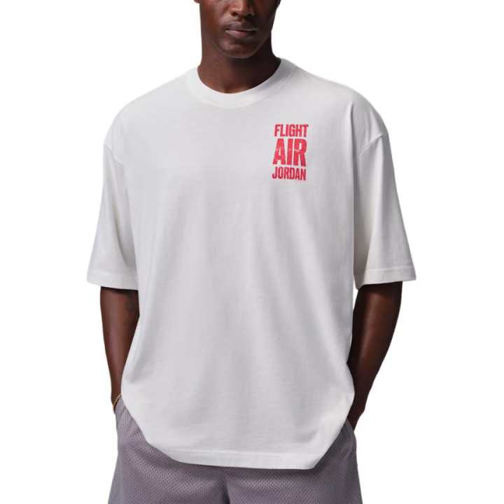 Jordan Jordan Flight T Shirts Men's Sail White Crew Neck