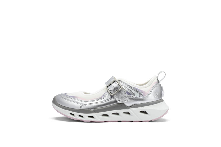Ecco Biom 720 Casual Shoes Women's Low Top Silver White Gray Pink Purple Gradient Color Block