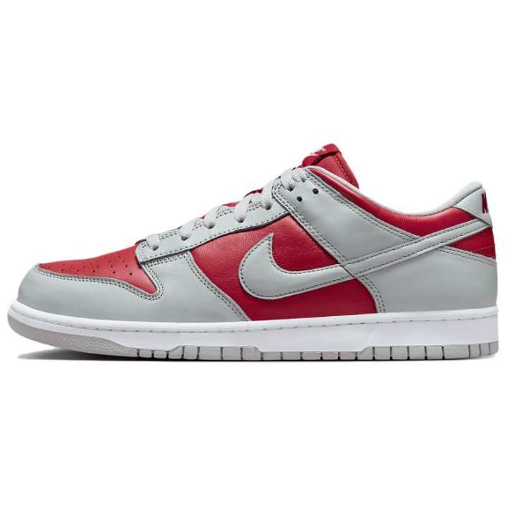 Nike Nike Dunk Low Skate Shoes Unisex Low Top Gray Red