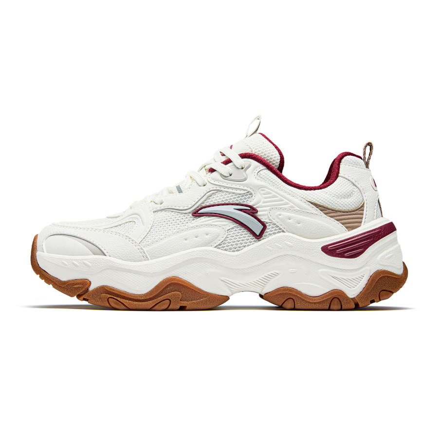 ANTA Quicksand Casual Shoes Women's Low Top Ivory White/Red