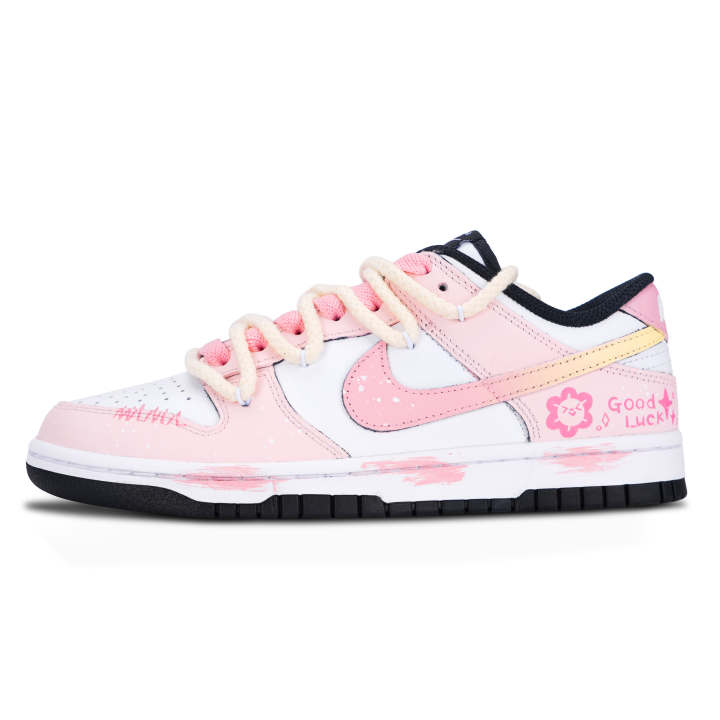 Nike Nike Dunk Skateboard Shoes Unisex Low Top Pink/Yellow/White