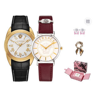 VERSACE Wrist Watches Quartz Movement Cow Leather Strap White Dial Unisex