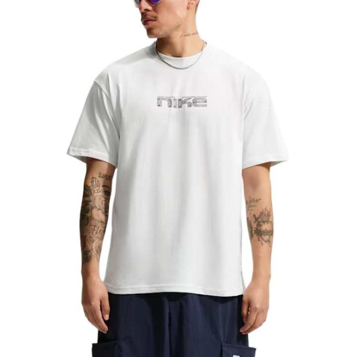 Nike Nike Sportswear T Shirts Men's Ecru Crew Neck Straight Fit