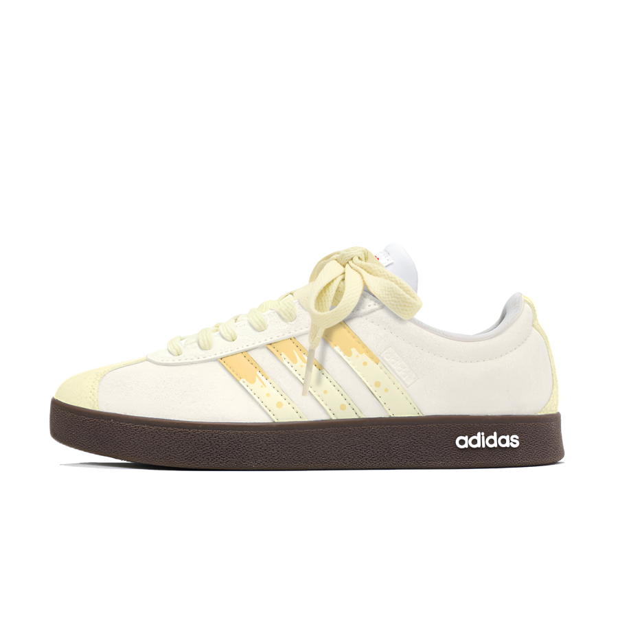 Adidas Adidas VL COURT 2.0 Skateboard Shoes Unisex Low Top Custard