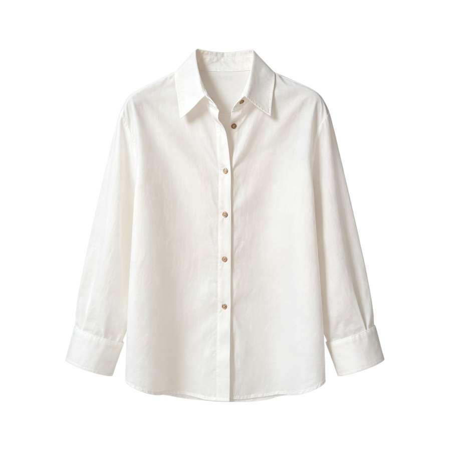 Sugarfunk Sugarfunk Shirts Women's White Lapel Thin Straight Fit