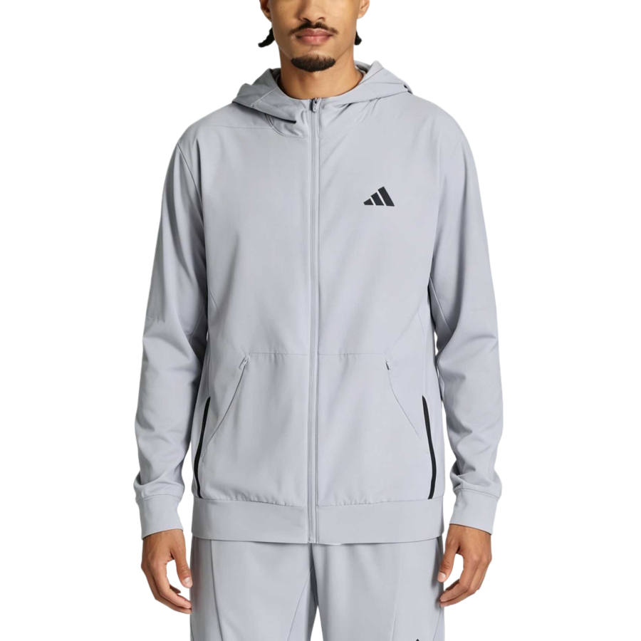 Adidas Adidas D4T Sweatshirts Men's Halo Silver Hooded Non Detachable Moderate Straight Fit