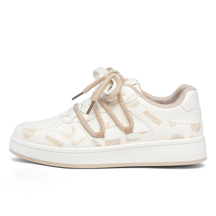 WARRIOR WARRIOR Skateboard Shoes Men's Low Top Beige Khaki