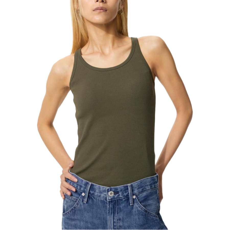 UNIQLO Tank Tops Women's Dark Olive Other
