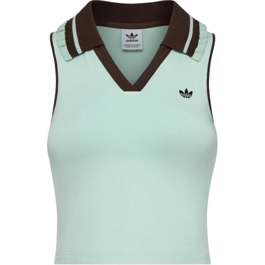 Adidas Originals Sleeveless Sports Shirts Women's Smoke Green V Neck Moderate