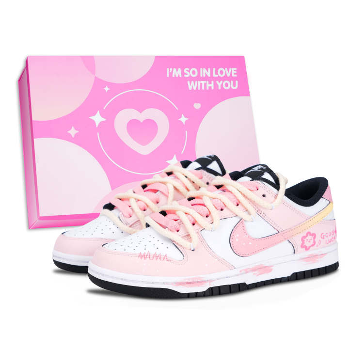 Nike Nike Dunk Skateboard Shoes Unisex Low Top Pink/Yellow/White