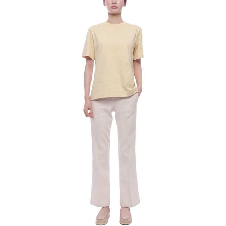 Burberry T Shirts Women's Yellow Crew Neck