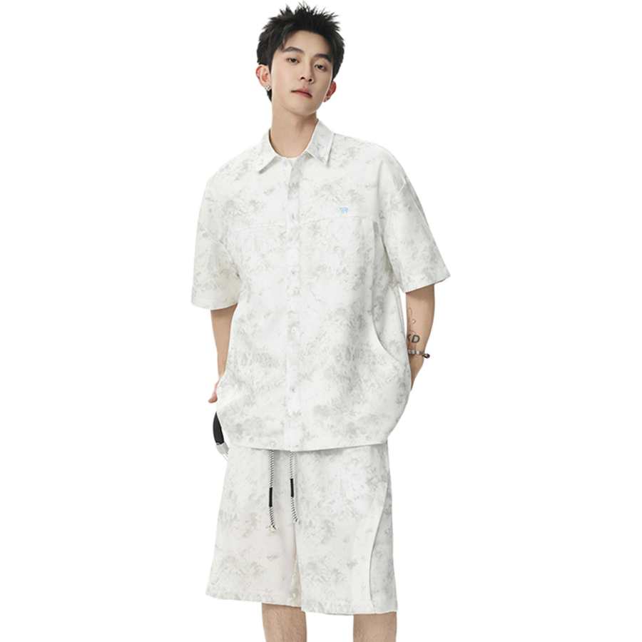 WARRIOR WARRIOR Shirt Matching Sets Unisex Lapel Thin