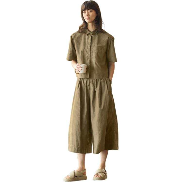 UNIQLO Shirts Women's Olive Lapel Thin