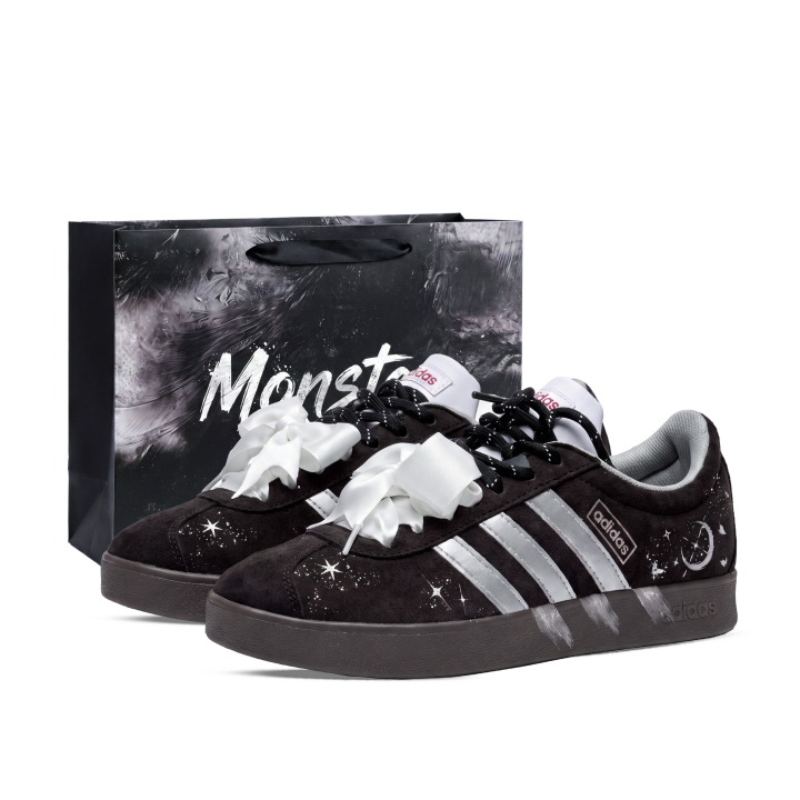 Adidas Adidas Vl Court Classic German Army Trainers Unisex Low Top Black/White/Silver